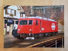 Postkarte SBB Brünigbahn Zahnradlokomotive HGe 4/4 II 1951