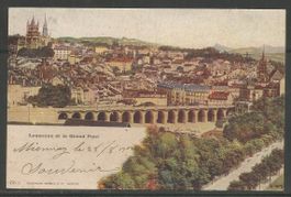 Carte P de 1902 ( Lausanne et le Grand Pont )