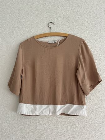 Haut Sandro Paris, beige et blanc, taille 1