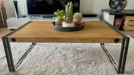 Couchtisch Holz Metall Untergestell rechteckig