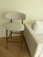 Barhocker mit Lehne, Holz und Stoff, Top Zustand! 1 Stück