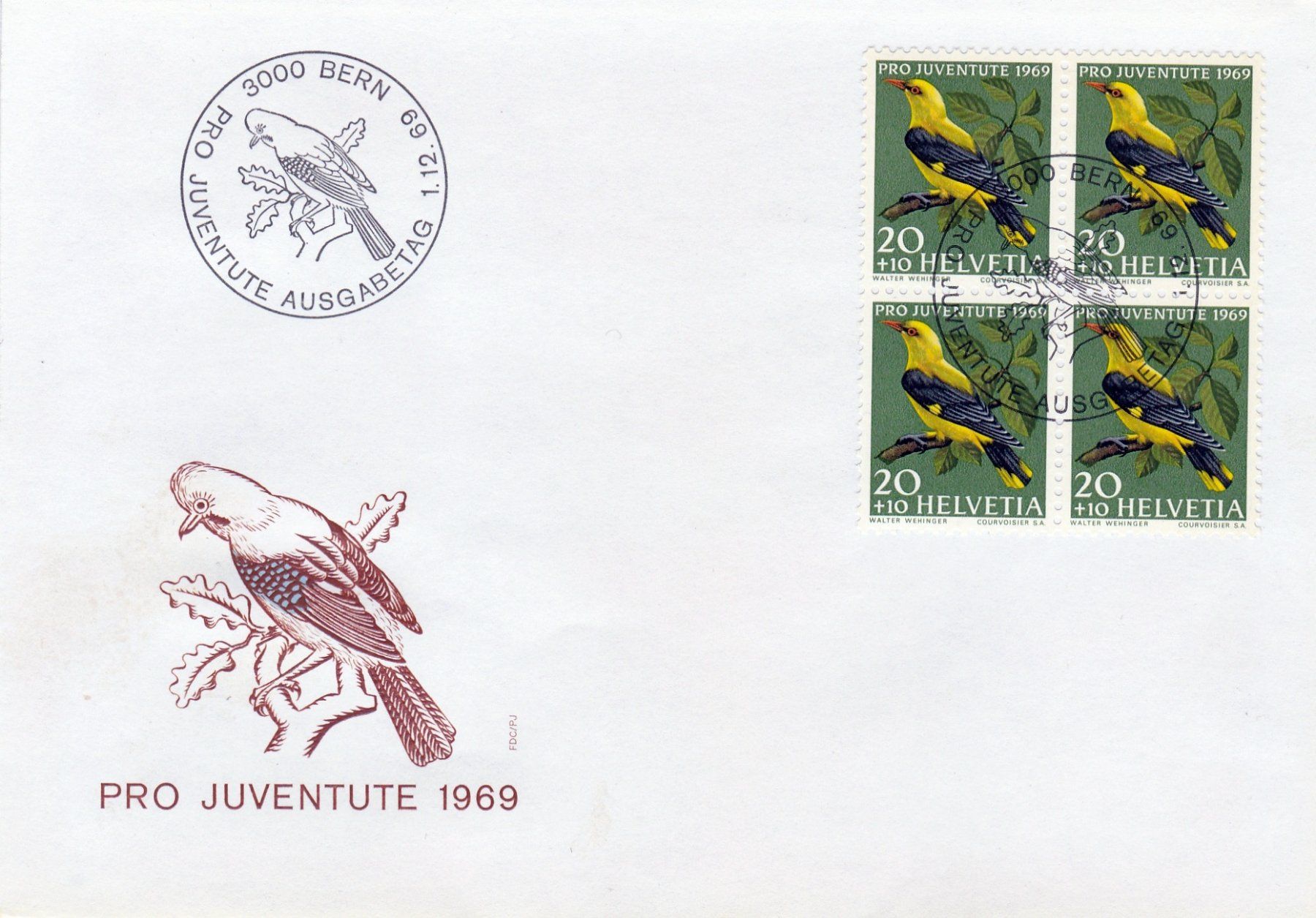 Tutti i francobolli: 8 Ersttagsbriefe Pro Juventute etc. 1965-1970 – Usato da Neuenhof venduto da Wanton 5