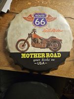 2 Route 66 Blechschild, Motorrad Motiv,  (S3)