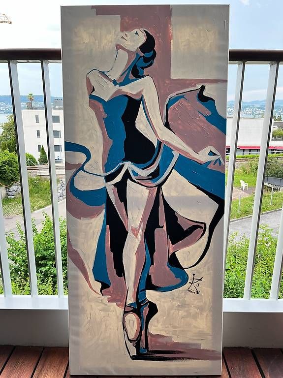 Dipinti: 3er Set Gemälde Ballerina – Usato da Wädenswil venduto da mthuma 2