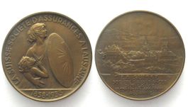 SUISSE SOC. D´ASSURANCES A LAUSANNE 1933 bronze