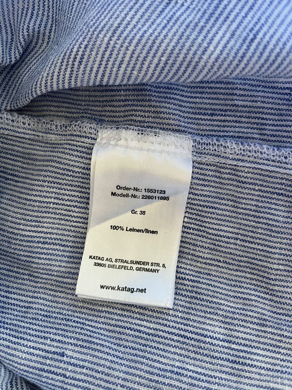 Vestiti: Hemdblusenkleid gestreift  100% Leinen – Usato da Basel venduto da Malian 5