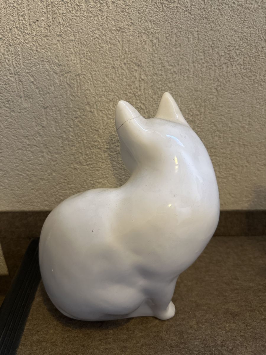 Statuette: Weisse Keramik Katze – Usato da Reinach BL venduto da bieeenchen 1