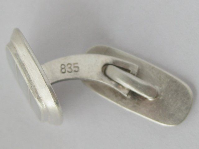 Gemelli: Vintage Manschettenknöpfe Silber 835 Perlmutt – Usato da Ermatingen venduto da Decovin 5