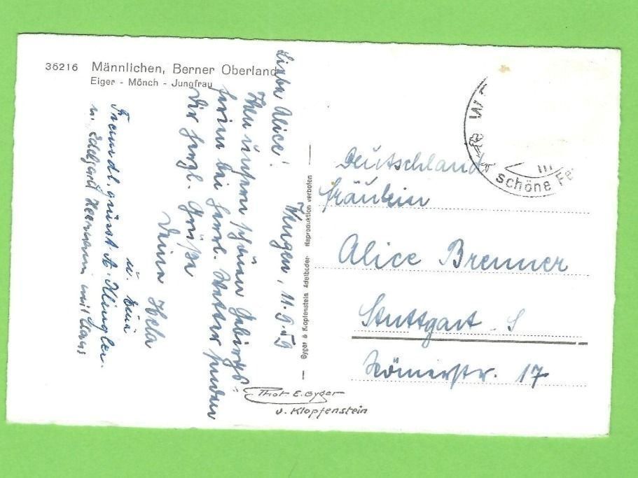 Cartoline postali: Männlichen, Berner Oberland – Usato da Zürich venduto da t24_de 1