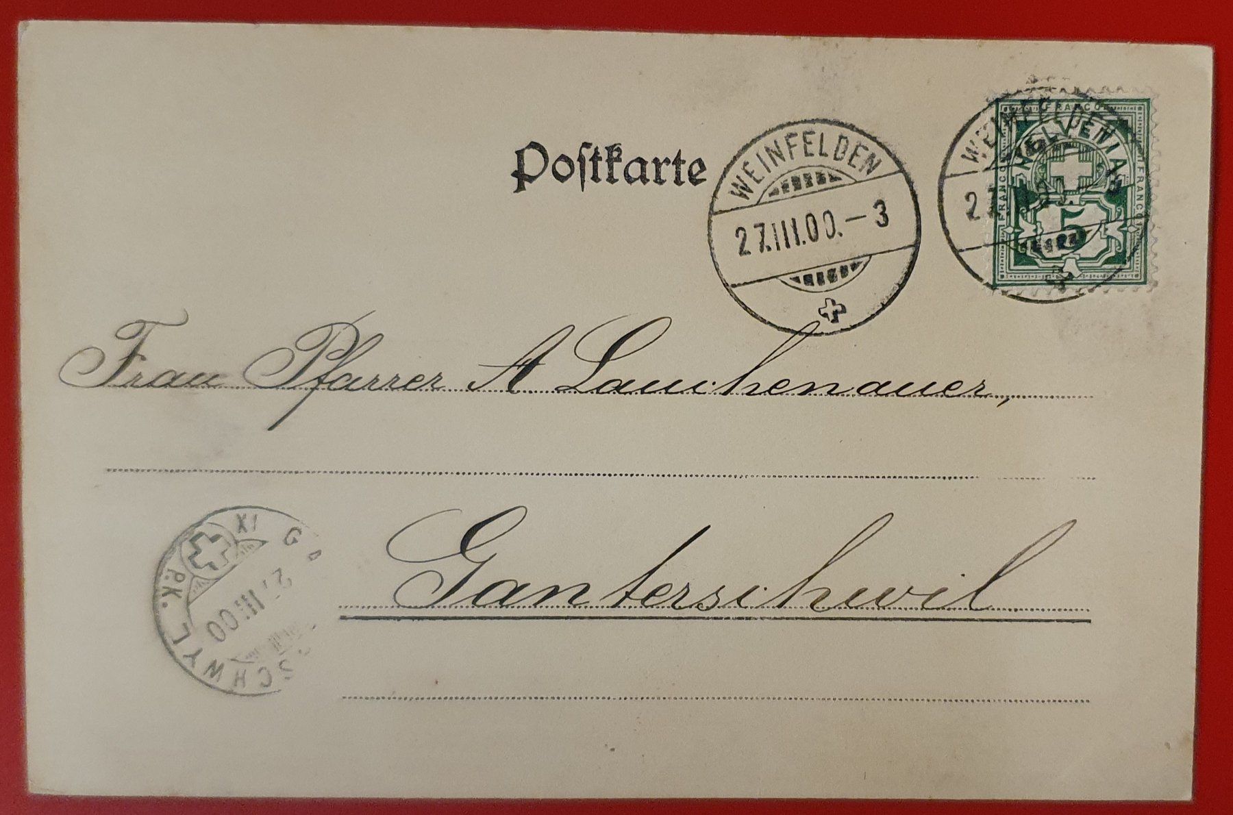 Cartoline postali: Weinfelden 1900 - Rathaus – Usato da Kreuzlingen venduto da Rschweiz1 1