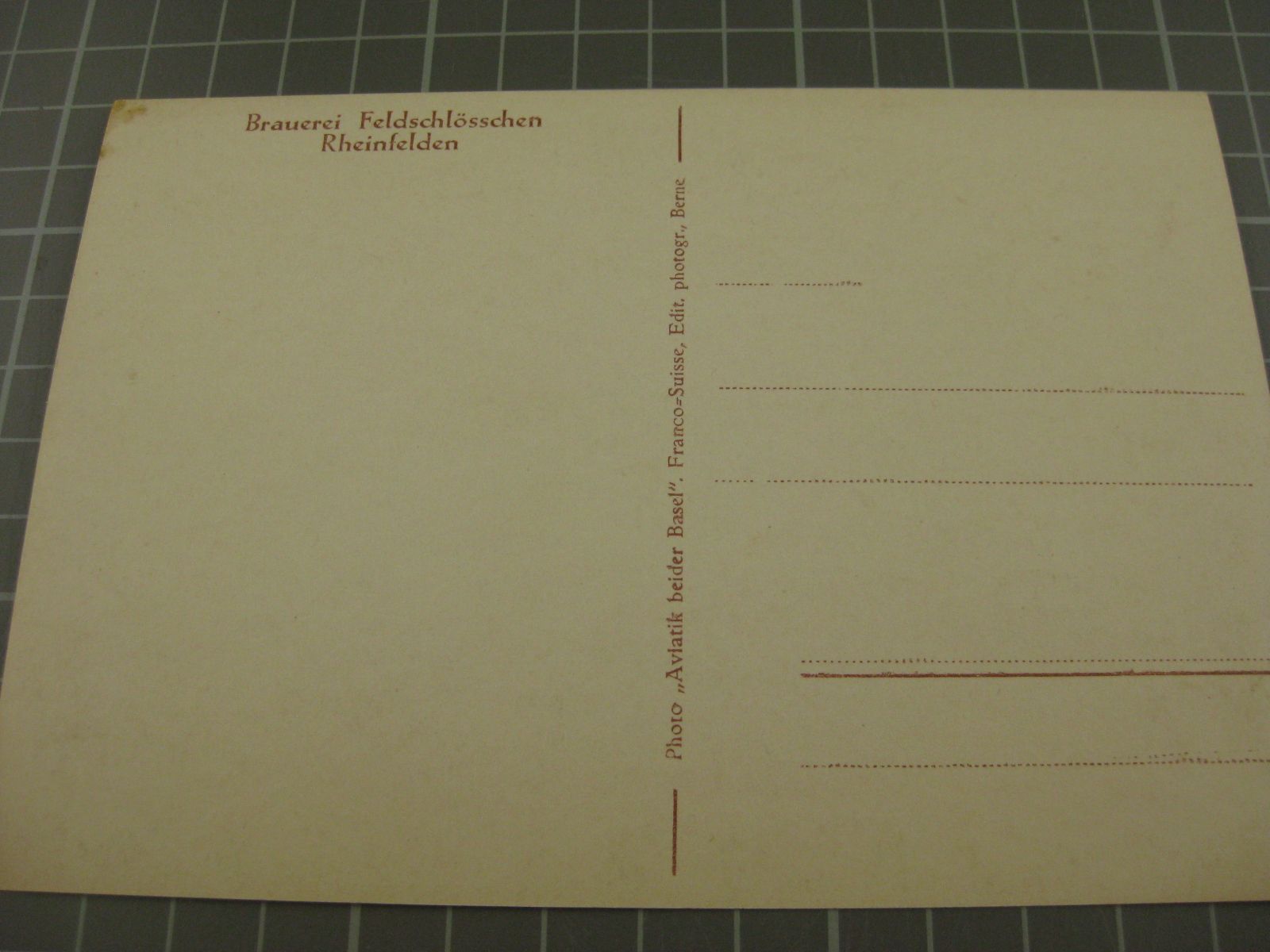Cartoline postali: Rheinfelden Brauerei Feldschlösschen – Usato da Malters venduto da Marosko 1