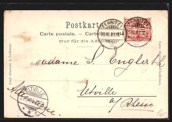 Cartoline postali: AK Territet, Le Grand Hotel, Dampfer – Usato da Berlin venduto da bartko-reher 1