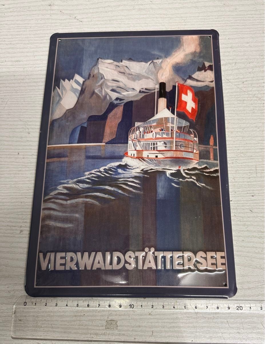 Schilder: Blechschild Vierwaldstättersee Dampfschiff – Gebraucht aus Nussbaumen AG von olitech5415 1