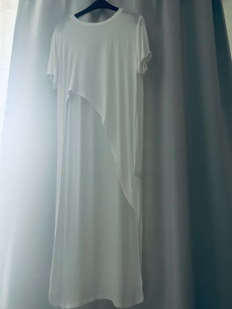 Neues Retro  lange Shirt, Gr. L, festlich-elegante weiss