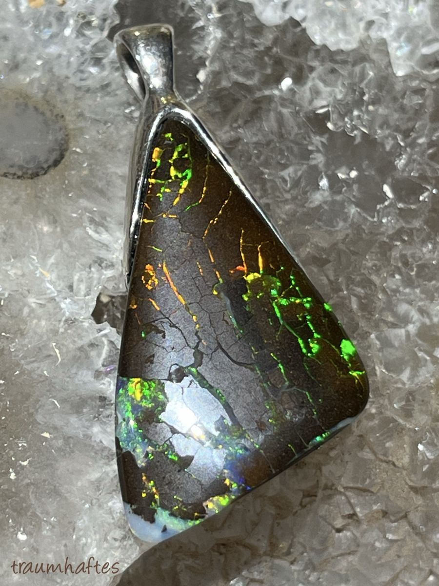 Ciondoli: Opal - Anhänger - Boulder mit 925er Silberfassung – Nuovo e nell'imballaggio originale da Thun venduto da Traumhaftes 1