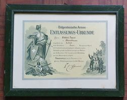 Armee - Entlassungs-Urkunde Frauenfeld 1925
