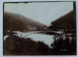 Originalfotografie früher Eisenbetonsteg b. Sihlbrugg 1902