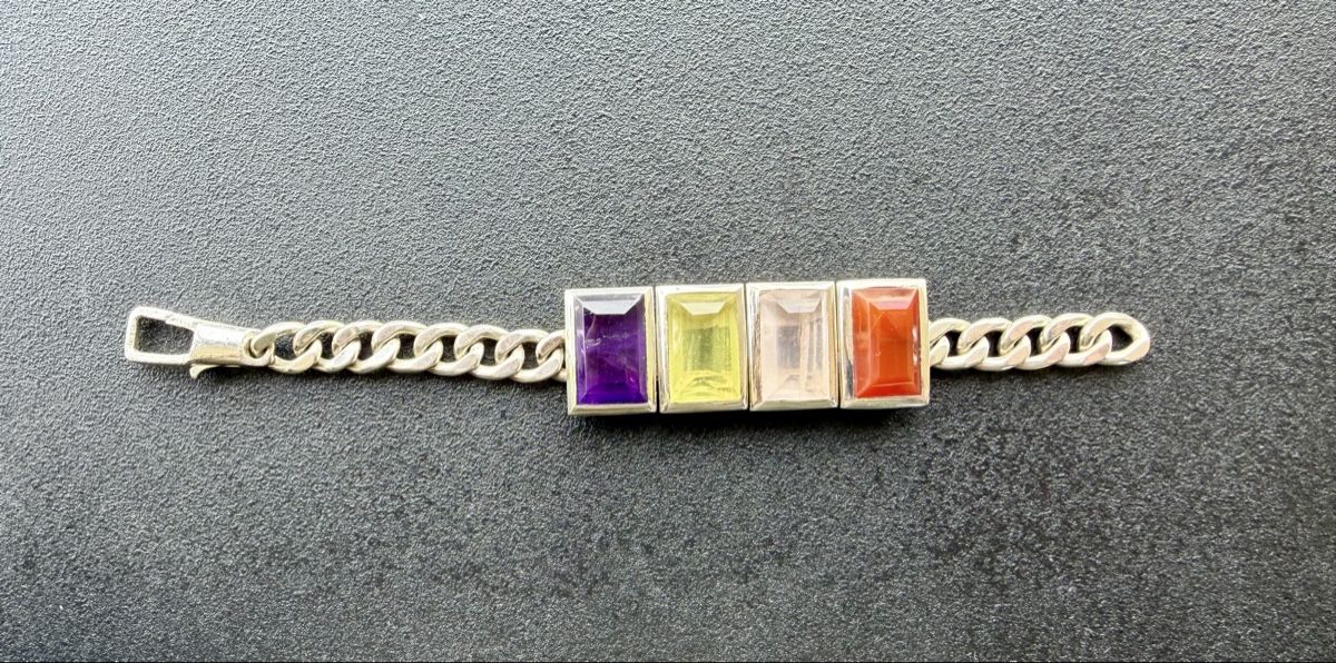 Bracciali & Braccialetti: Armband Silber mit Halbedelsteinen – Usato da Biel/Bienne venduto da karin.fleischer 5
