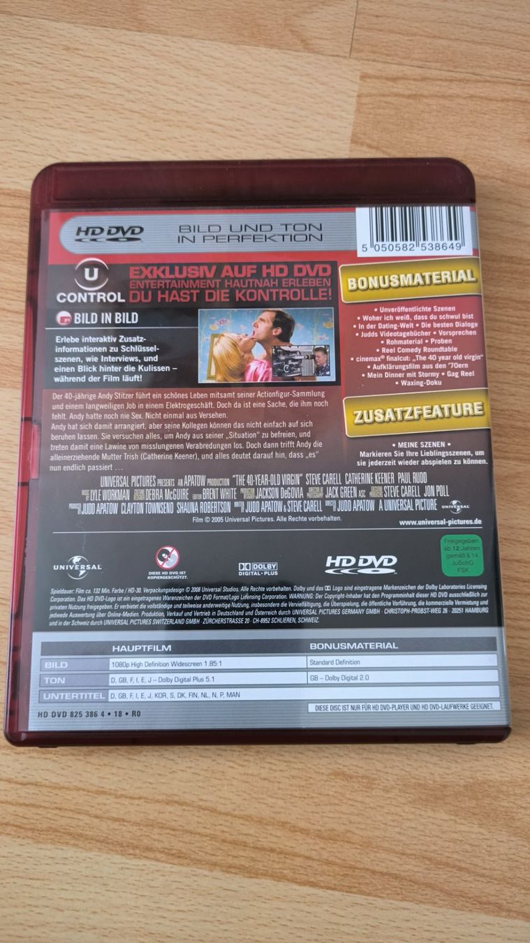Tutti i DVDs: HD DVD Jungrau 40 Männlich, sucht – Nuovo (secondo la descrizione) da Kirchleerau venduto da Mr.Spock1 1
