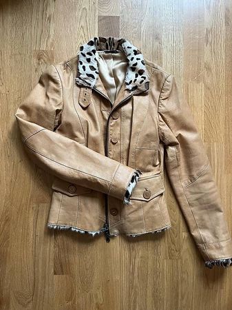 Lederjacke mit Echtpelz