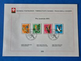 1 Satz Pro Juventute Briefmarke 1970 Ausgabestempel 1.12.70