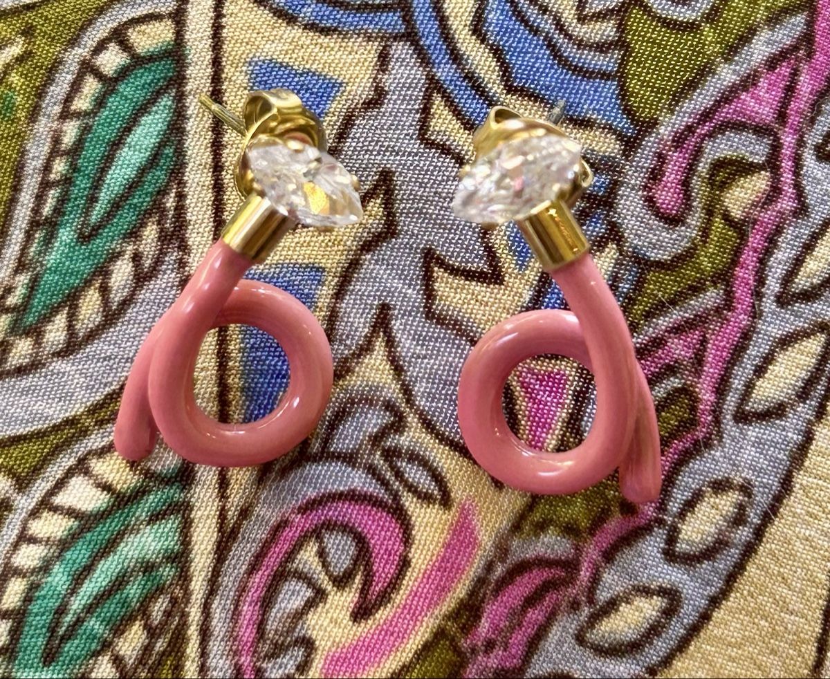 Orecchini pendenti & Orecchini a lobo: Boucles dorées émail – Nuovo e nell'imballaggio originale da ANIèRES venduto da feuillette