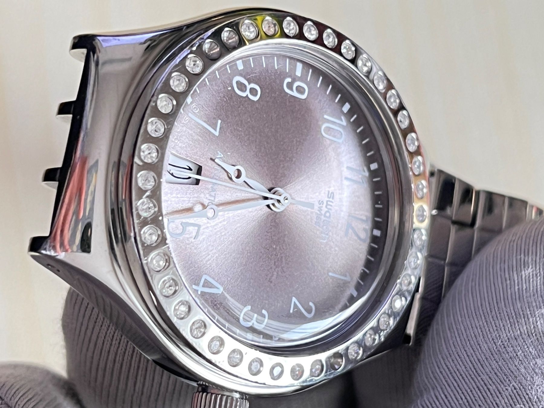 Swatch Uhren: Swatch Damenuhr Automatik Silber mit Steinen – Gebraucht aus Grenchen von chththl 3