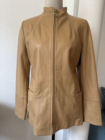 Veste en cuir Hiperbol Club, taille S, camel