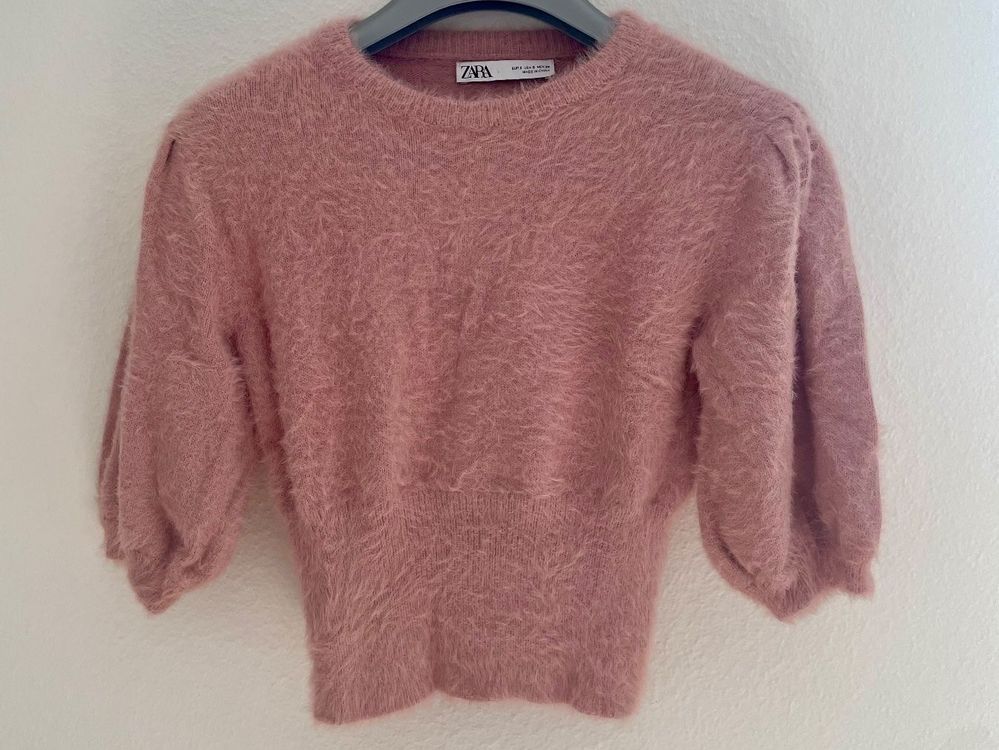 Pull Zara Blanc Court Femme - Taille S - Col Rond