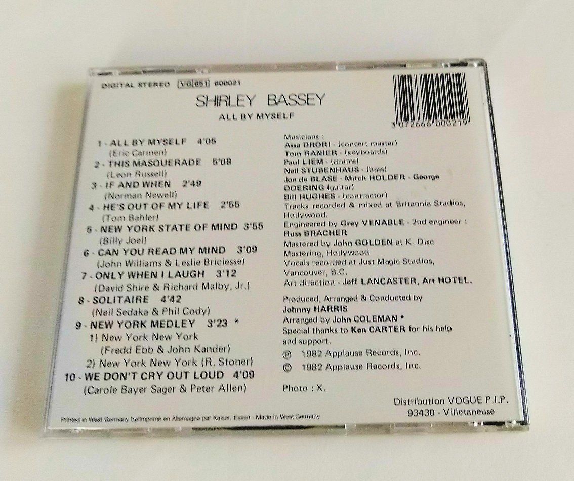 CD: CD Shirley Bassey - All By Myself – Usato da Buchs ZH venduto da Bighusky 1