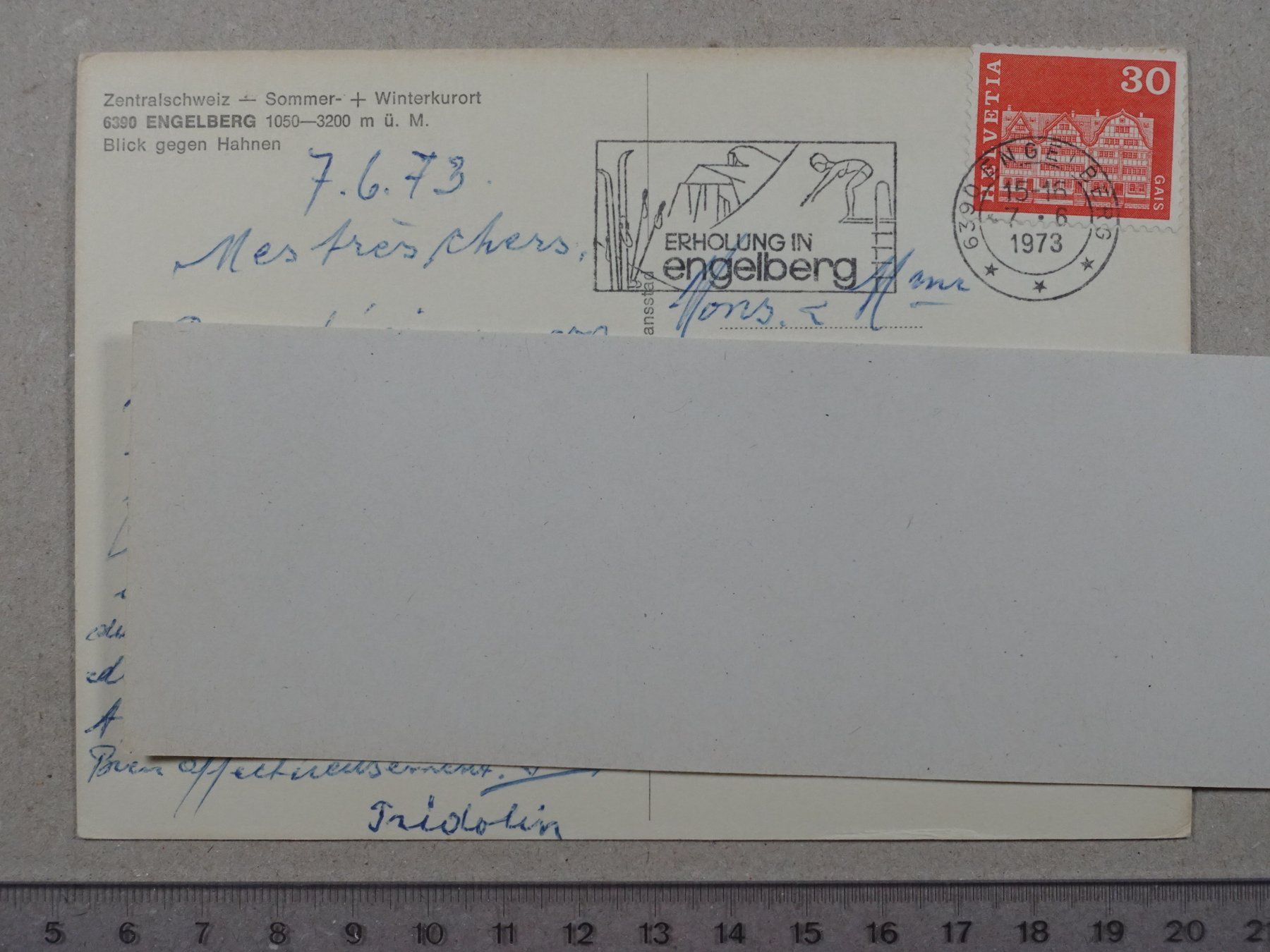 Cartoline postali: Engelberg, 1973, gegen Hahnen – Usato da Lenzburg venduto da fh1 1