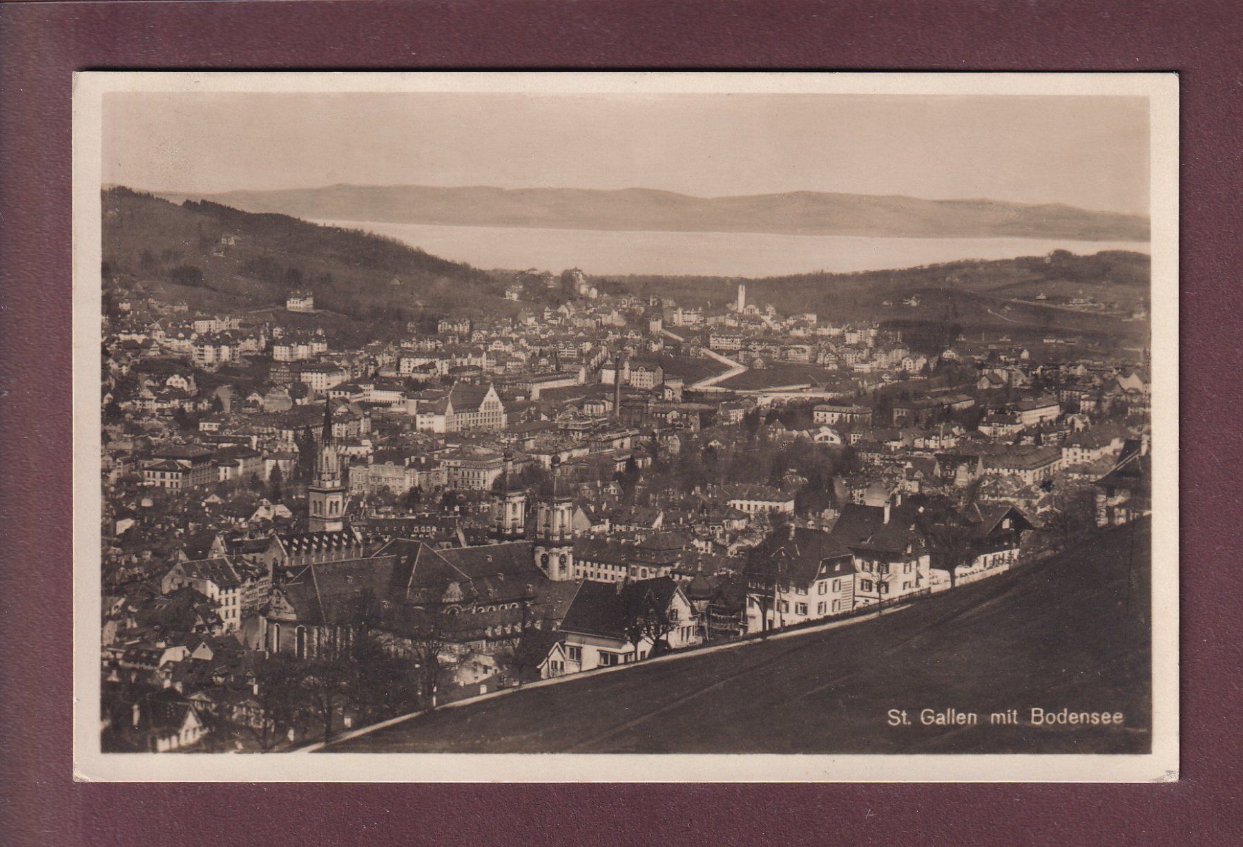Cartoline postali: ST. GALLEN mit Bodensee - 1936 – Usato da Pully venduto da nicecards