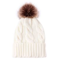 Wintermütze Mütze Kappe mit Bommel Pompom, weiss