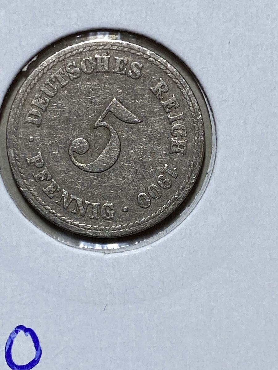 Tutti le monete: Allemagne - 5 Pfennig - 1900 – Usato da Payerne venduto da Mike1682 1