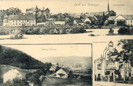 Bettingen  BS  -  Totalansicht u. Bettinger Schmelz  um 1918