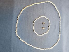 3er Schmuckset Halskette, Armband, Ohrstecker aus Silber