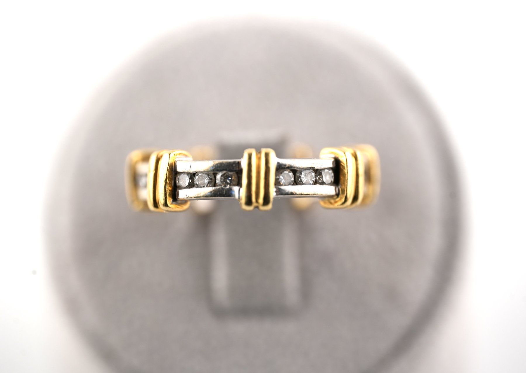 Anelli: Goldring 18K Bicolor mit Diamanten – Usato da Basel venduto da Edelmetallhaus24