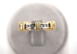 Goldring 18K Bicolor mit Diamanten