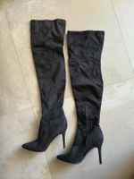 Cuissardes noires pointues talon aiguille taille 41 en daim