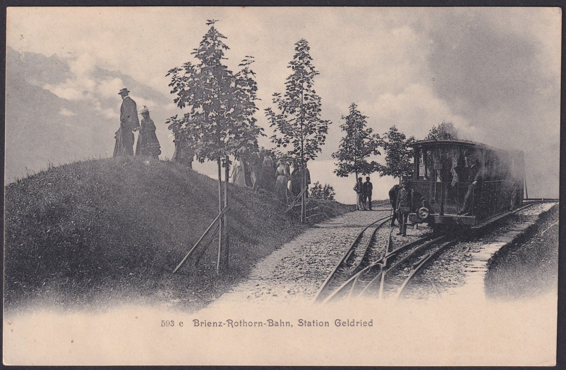 Ansichtskarten: Bern, ca.1895 Brienz-Rothorn-Bahn Station Geldried. – Gebraucht aus Sursee von Luzernerraute