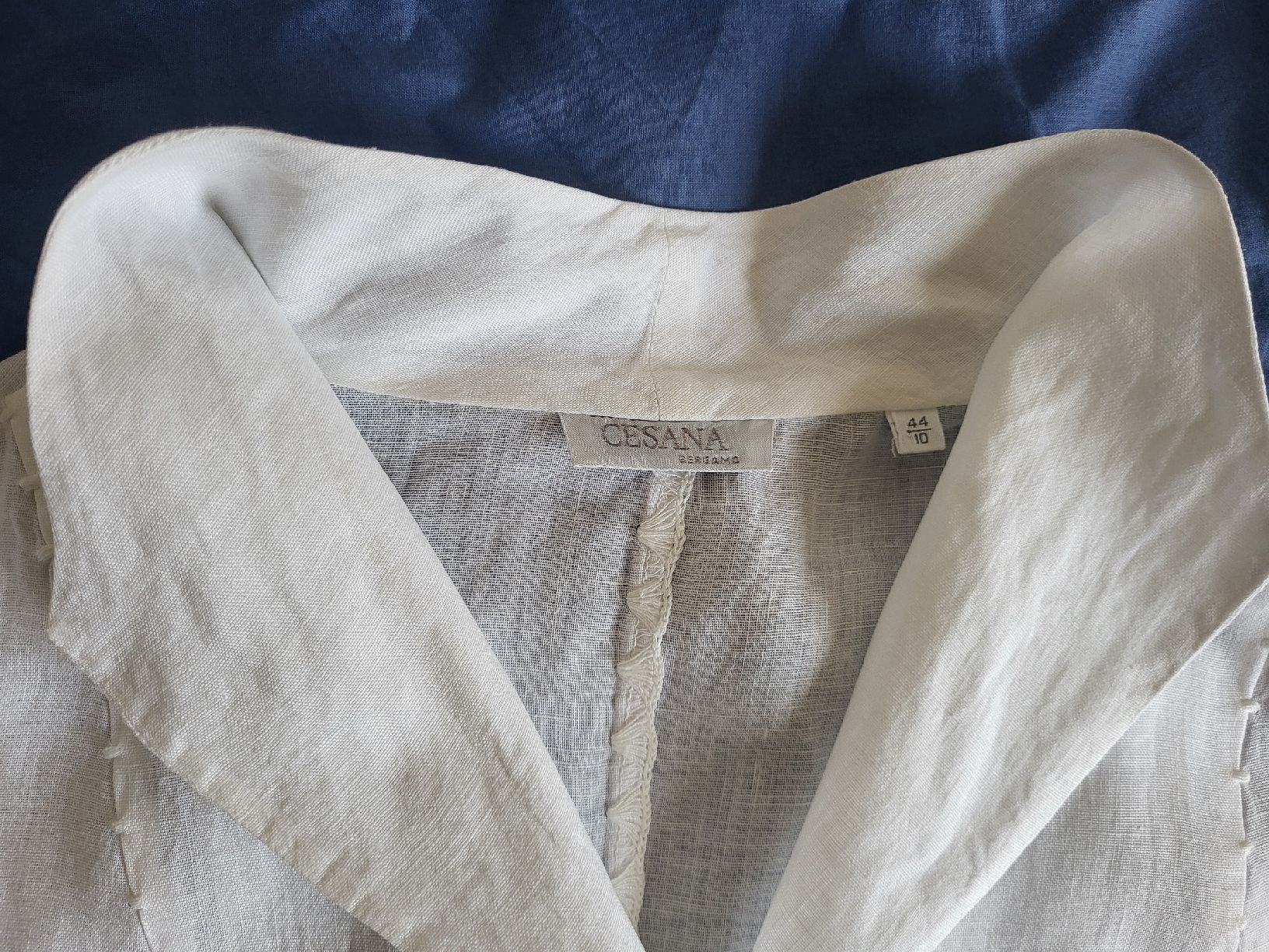Camicette: Ärmellose hochwertige Leinenbluse – Usato da Zürich venduto da sahaara01 4
