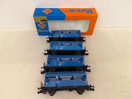 Spur H0 Roco 4er Set Schweizer Zucker Silowagen