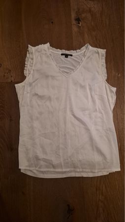 comma weisse Bluse mit Rüschen Gr. 42