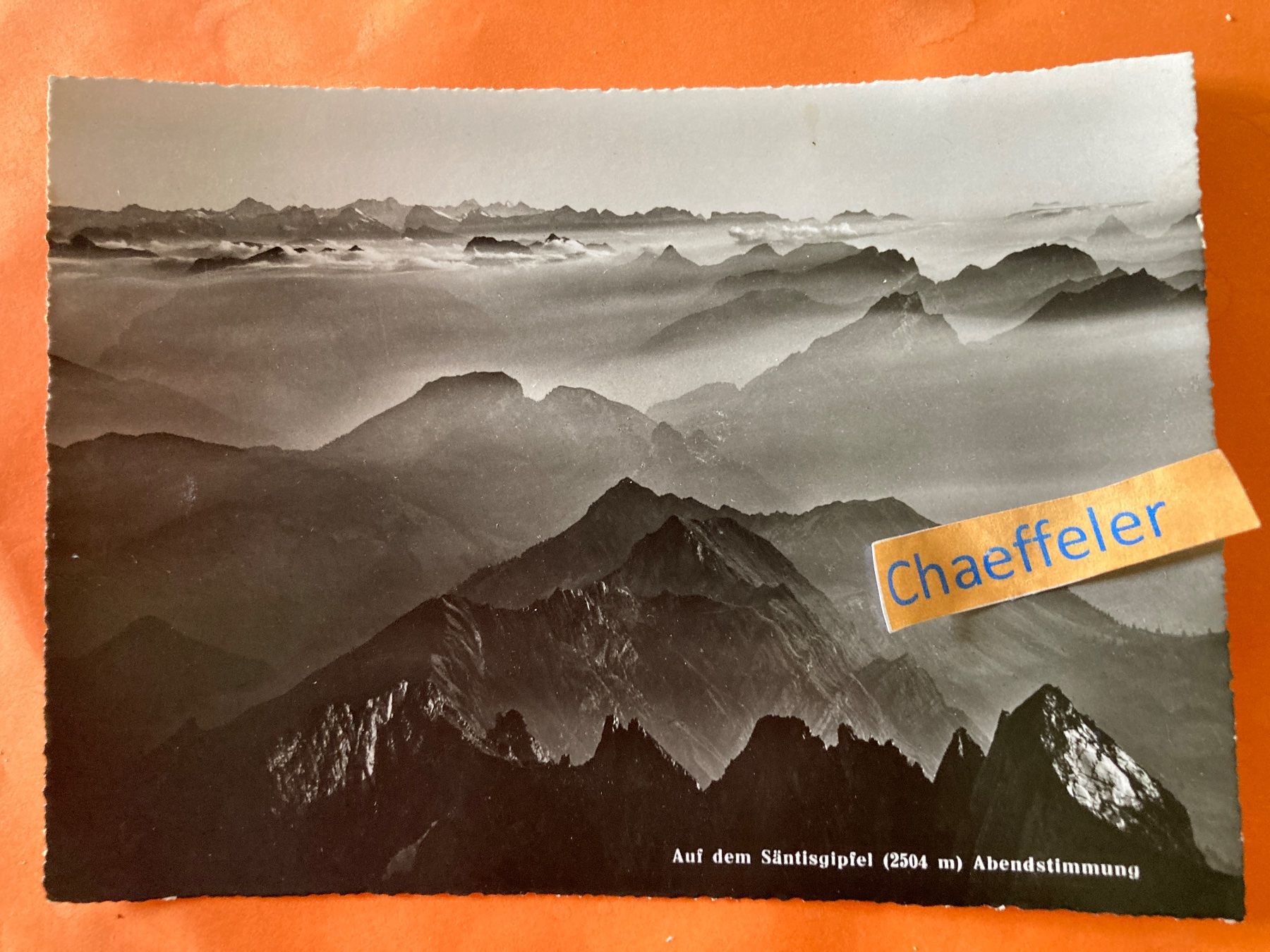 Cartoline postali: 1951 Auf dem Säntisgipfel. Abendstimmung. – Usato da Zürich venduto da Chaeffeler