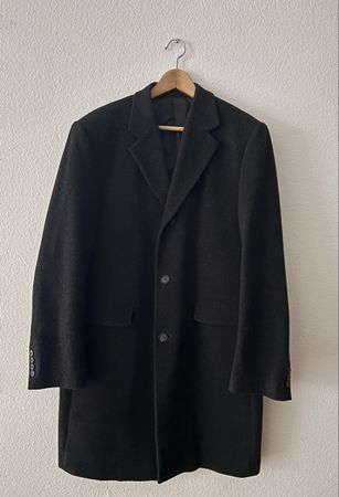 Neuer, hochwertiger, italienischer Wollmantel dunkelgrau