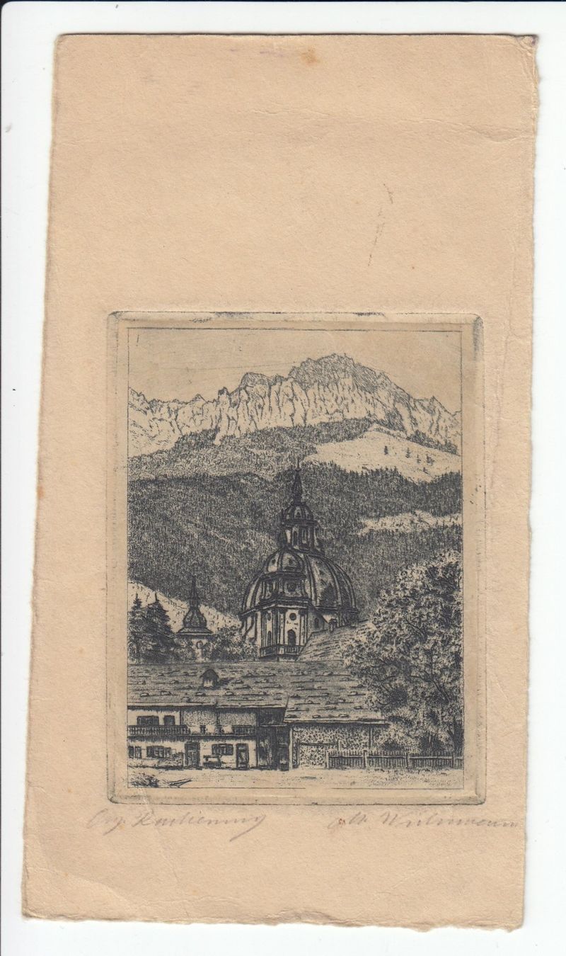 Dipinti: Original Radierung von Ch. Weilmann ca. 1930 – Usato da Beringen venduto da Goeppeli
