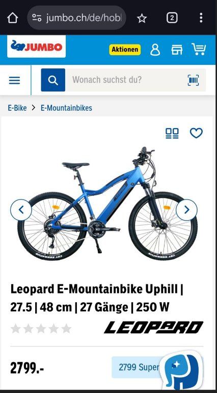 Leopard Biciclette: E-Mountainbike Leopard Uphill Neu – Nuovo e nell'imballaggio originale da Winterthur venduto da Automat.Welt.24