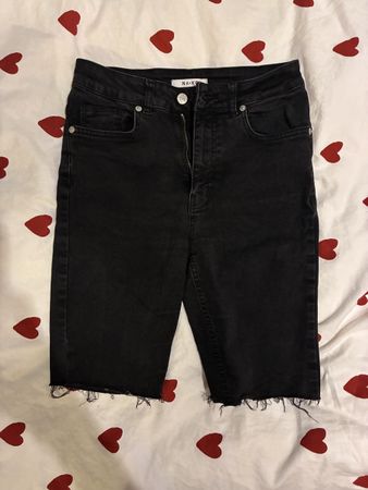 NA-KD Schwarze Jeans Shorts (selbst gekürzt), High Waist