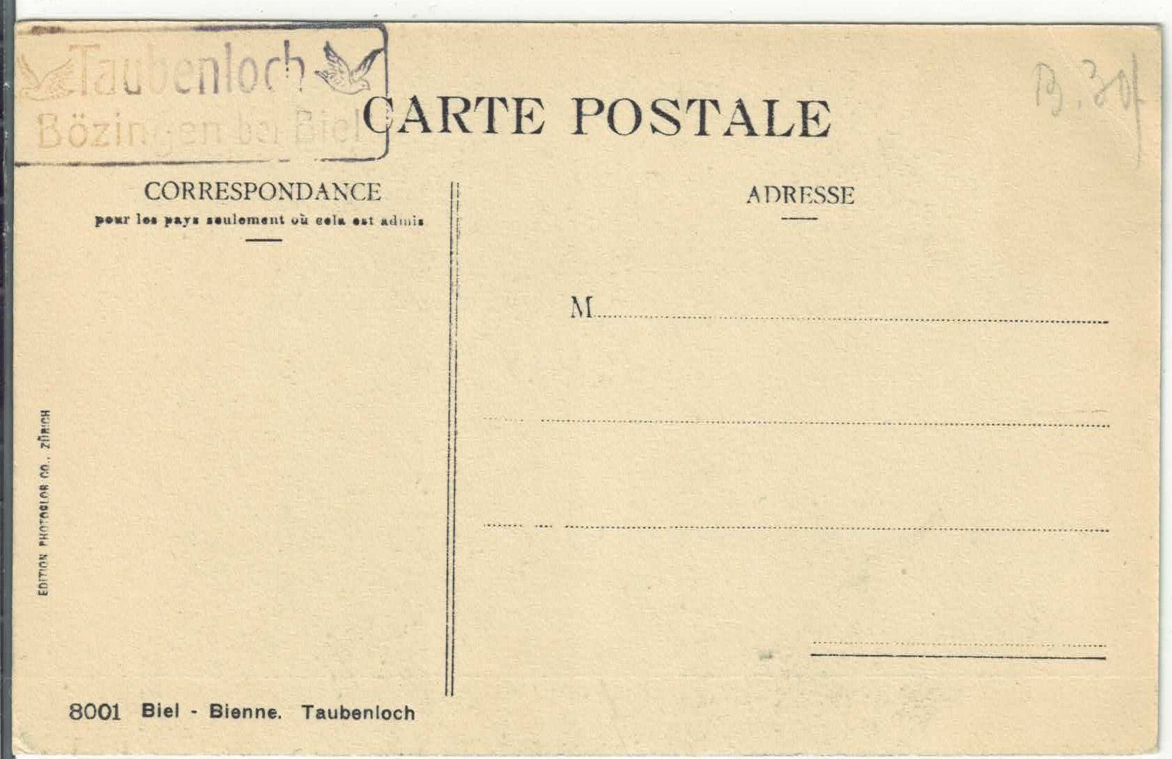 Cartoline postali: Biel/Bienne - Taubenloch – Usato da Ettingen venduto da Kartenplanet 1