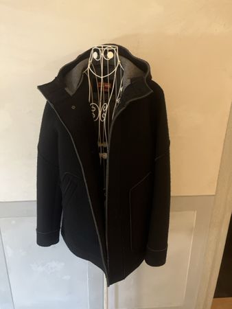 Schwarze Emilio Adani Übergangsmantel, Slim Fit, Grösse L.